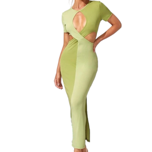 Cut Out Slit Hem Dress